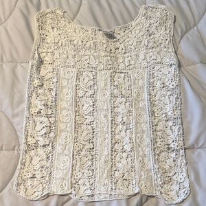 Bar III Lace Blouse - Cream